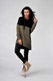 DRESS - BLACK-KHAKI 23002-4