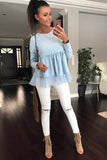 BLOUSE -BLUE 34002-3