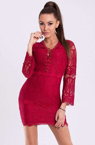 EMAMODA DRESS - Maroon 19004-1